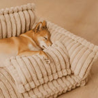 Orthopedic dog bed with elevated headrest – view 4