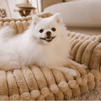 Orthopedic dog bed with elevated headrest – view 8