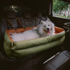 Faux leather dog car seat booster with plush padding – view 2