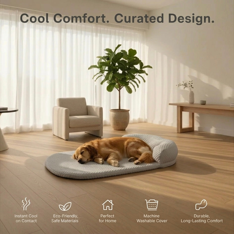 Orthopedic cooling dog bed with gel foam – view 8