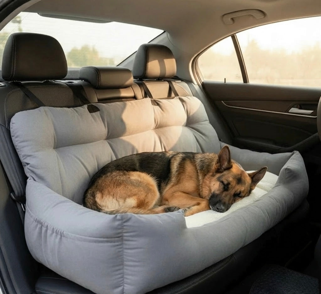 Adjustable dog car seat with safety straps – view 12