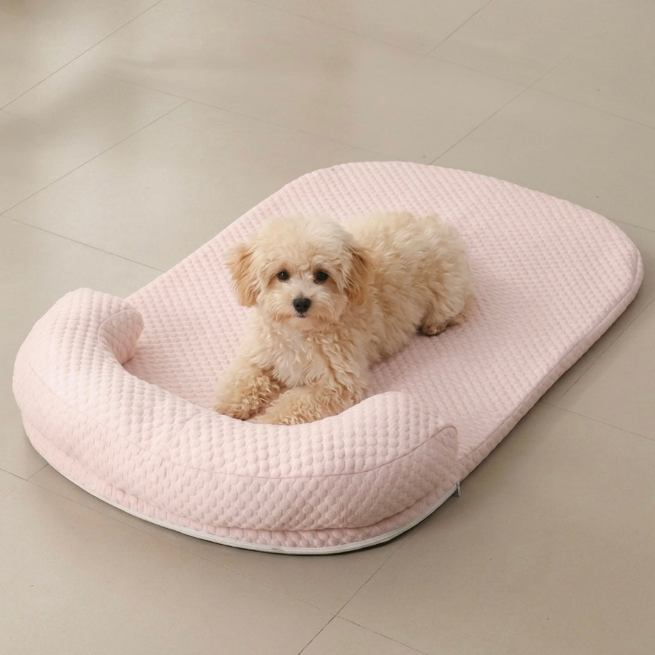 Orthopedic cooling dog bed with gel foam – view 2