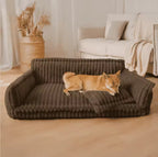 Orthopedic dog bed with elevated headrest – view 5