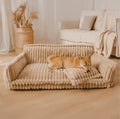 Orthopedic dog bed with elevated headrest by BROKLEN