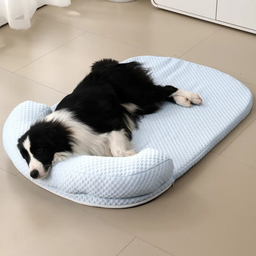 Orthopedic cooling dog bed with gel foam – view 3