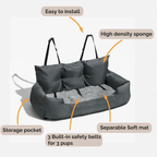 Adjustable dog car seat with safety straps – view 3