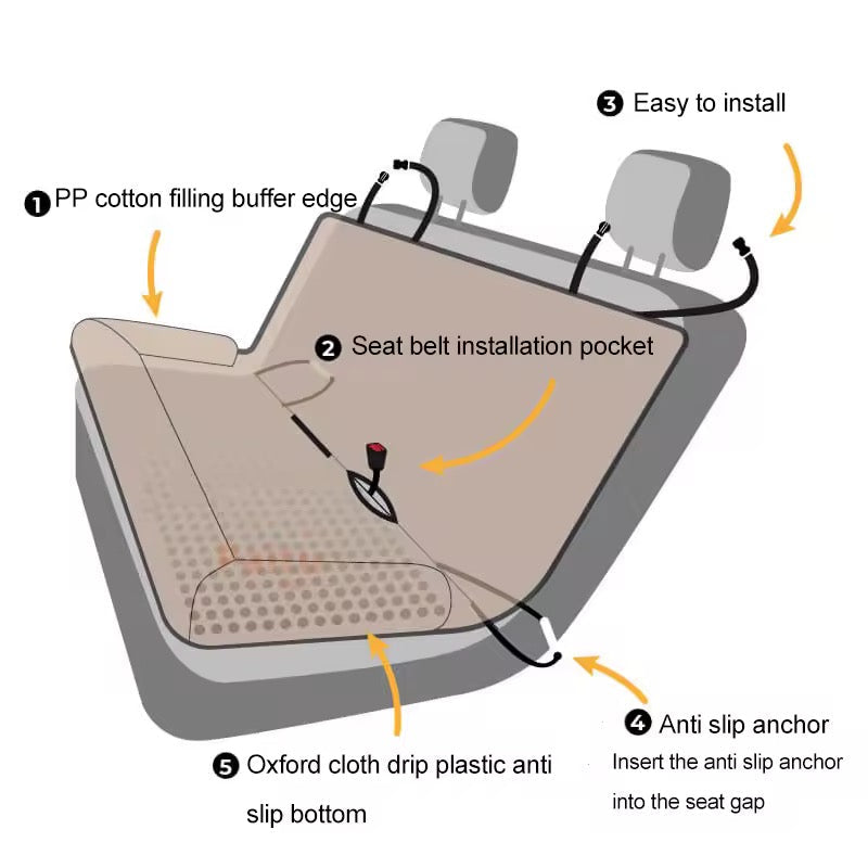 2-in-1 waterproof dog car bed and seat cover – view 6