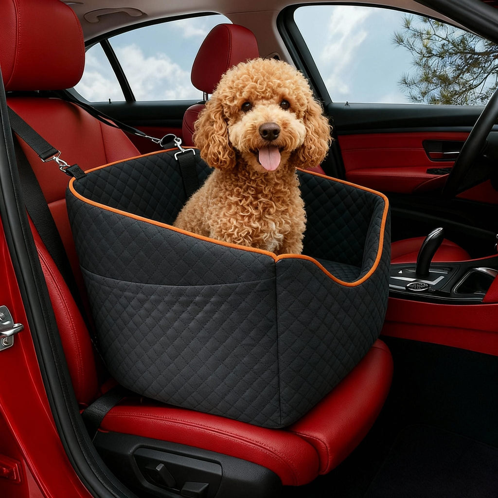 Elevated dog booster car seat with safety belt by BROKLEN