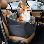 Elevated dog booster car seat with safety belt – view 3