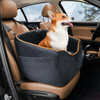 Elevated dog booster car seat with safety belt – view 4