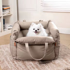 Plush dog car seat with safety belt, water-repellent – view 11