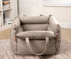 Plush dog car seat with safety belt, water-repellent – view 8
