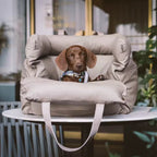 Plush dog car seat with safety belt, water-repellent – view 9